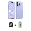 MARSİLYAN™- iPhone 15 Pro Max Kılıf Kozmos Yansıma Özel Seri - Siyah Polymer Nano Ekran Koruyucu + PVD Metal Kamera Lens - TU