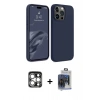 MARSİLYAN™- iPhone 15 Pro Max Kılıf Kozmos Yansıma Özel Seri - Siyah Vanessa Magic Cam + PVD Metal Kamera Lens - GS