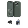 MARSİLYAN™- iPhone 15 Pro Max Kılıf Kozmos Yansıma Özel Seri - Siyah Vanessa Magic Cam + Gümüş Raze Metal Kamera Lens