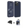 MARSİLYAN™- iPhone 15 Pro Max Kılıf Kozmos Yansıma Özel Seri - Siyah Vanessa Magic Cam + Gümüş Raze Metal Kamera Lens
