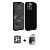 MARSİLYAN™- iPhone 15 Pro Max Kılıf Kozmos Yansıma Özel Seri - Siyah Vanessa Magic Cam + PVD Metal Kamera Lens - GI