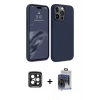 MARSİLYAN™- iPhone 15 Pro Max Kılıf Kozmos Yansıma Özel Seri - Siyah Vanessa Magic Cam + PVD Metal Kamera Lens - SH