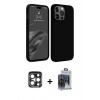 MARSİLYAN™- iPhone 15 Pro Max Kılıf Kozmos Yansıma Özel Seri - Siyah Vanessa Magic Cam + PVD Metal Kamera Lens - LT