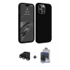 MARSİLYAN™- iPhone 15 Pro Max Kılıf Kozmos Yansıma Özel Seri - Siyah Vanessa Magic Cam + Raze Metal Kamera Lens - SH