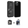MARSİLYAN™- iPhone 15 Pro Max Kılıf Kozmos Yansıma Özel Seri - Siyah Vanessa Magic Cam + PVD Metal Kamera Lens - TU