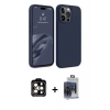 MARSİLYAN™- iPhone 15 Pro Max Kılıf Kozmos Yansıma Özel Seri - Siyah Vanessa Magic Cam + PVD Metal Kamera Lens - TU