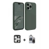 MARSİLYAN™- iPhone 15 Pro Max Kılıf Kozmos Yansıma Özel Seri - Siyah Vanessa Magic Hayalet Cam + PVD Metal Kamera Lens - GS