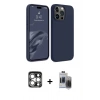 MARSİLYAN™- iPhone 15 Pro Max Kılıf Kozmos Yansıma Özel Seri - Siyah Vanessa Magic Hayalet Cam + PVD Metal Kamera Lens - GS