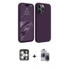 MARSİLYAN™- iPhone 15 Pro Max Kılıf Kozmos Yansıma Özel Seri - Siyah Vanessa Magic Hayalet Cam + PVD Metal Kamera Lens - GS