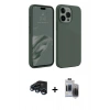 MARSİLYAN™- iPhone 15 Pro Max Kılıf Kozmos Yansıma Özel Seri - Siyah Vanessa Magic Hayalet Cam + Lacivert Raze Metal Kamera Lens