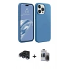 MARSİLYAN™- iPhone 15 Pro Max Kılıf Kozmos Yansıma Özel Seri - Siyah Vanessa Magic Hayalet Cam + Lacivert Raze Metal Kamera Lens