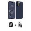 MARSİLYAN™- iPhone 15 Pro Max Kılıf Kozmos Yansıma Özel Seri - Siyah Vanessa Magic Hayalet Cam + PVD Metal Kamera Lens - TU