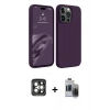 MARSİLYAN™- iPhone 15 Pro Max Kılıf Kozmos Yansıma Özel Seri - Siyah Vanessa Magic Hayalet Cam + PVD Metal Kamera Lens - GI