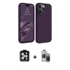 MARSİLYAN™- iPhone 15 Pro Max Kılıf Kozmos Yansıma Özel Seri - Siyah Vanessa Magic Hayalet Cam + PVD Metal Kamera Lens - TU