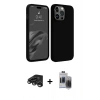 MARSİLYAN™- iPhone 15 Pro Max Kılıf Kozmos Yansıma Özel Seri - Siyah Vanessa Magic Hayalet Cam + Raze Metal Kamera Lens - TMGI