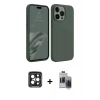 MARSİLYAN™- iPhone 15 Pro Max Kılıf Kozmos Yansıma Özel Seri - Siyah Vanessa Magic Hayalet Cam + Siyah PVD Metal Kamera Lens