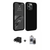 MARSİLYAN™- iPhone 15 Pro Max Kılıf Kozmos Yansıma Özel Seri - Siyah Vanessa Magic Hayalet Cam + Raze Metal Kamera Lens - SH