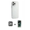 MARSİLYAN™- iPhone 15 Pro Max Kılıf Kutup Doku Koleksiyonu - Şeffaf 360 Full Body Arka Koruyucu + PVD Metal Kamera Lens - GI