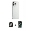 MARSİLYAN™- iPhone 15 Pro Max Kılıf Kutup Doku Koleksiyonu - Şeffaf 360 Full Body Arka Koruyucu + PVD Metal Kamera Lens - TU