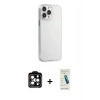 MARSİLYAN™- iPhone 15 Pro Max Kılıf Kutup Doku Koleksiyonu - Şeffaf Pasifik Cam Ekran Koruyucu + PVD Metal Kamera Lens - TU