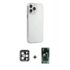 MARSİLYAN™- iPhone 15 Pro Max Kılıf Kutup Doku Koleksiyonu - Siyah 360 Mat Full Body Arka Koruyucu + PVD Metal Kamera Lens - LT