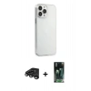 MARSİLYAN™- iPhone 15 Pro Max Kılıf Kutup Doku Koleksiyonu - Siyah 360 Mat Full Body Arka Koruyucu + Titanyum Gri Raze Metal Kamera Lens