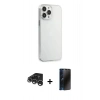 MARSİLYAN™- iPhone 15 Pro Max Kılıf Kutup Doku Koleksiyonu - Siyah 3D Antistatik Hayalet Cam Ekran Koruyucu + Raze Metal Kamera Lens - GS
