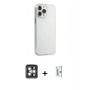 MARSİLYAN™- iPhone 15 Pro Max Kılıf Kutup Doku Koleksiyonu - Siyah Bilvis 0.18mm Plus Cam Ekran Koruyucu + PVD Metal Kamera Lens - GI