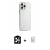 MARSİLYAN™- iPhone 15 Pro Max Kılıf Kutup Doku Koleksiyonu - Siyah Bilvis 0.18mm Plus Cam Ekran Koruyucu + PVD Metal Kamera Lens - TU