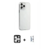 MARSİLYAN™- iPhone 15 Pro Max Kılıf Kutup Doku Koleksiyonu - Siyah Bilvis 0.18mm Plus Cam Ekran Koruyucu + PVD Metal Kamera Lens - GS