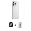 MARSİLYAN™- iPhone 15 Pro Max Kılıf Kutup Doku Koleksiyonu - Siyah Bilvis 3D Cam Ekran Koruyucu + PVD Metal Kamera Lens - TU