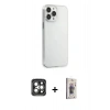 MARSİLYAN™- iPhone 15 Pro Max Kılıf Kutup Doku Koleksiyonu - Siyah Bilvis 3D Cam Ekran Koruyucu + PVD Metal Kamera Lens - GI