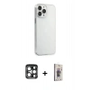 MARSİLYAN™- iPhone 15 Pro Max Kılıf Kutup Doku Koleksiyonu - Siyah Bilvis 3D Cam Ekran Koruyucu + PVD Metal Kamera Lens - LT