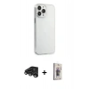 MARSİLYAN™- iPhone 15 Pro Max Kılıf Kutup Doku Koleksiyonu - Siyah Bilvis 3D Cam Ekran Koruyucu + Raze Metal Kamera Lens - TMGI
