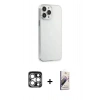 MARSİLYAN™- iPhone 15 Pro Max Kılıf Kutup Doku Koleksiyonu - Siyah Bilvis 3D Mat Cam Ekran Koruyucu + PVD Metal Kamera Lens - GS