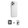 MARSİLYAN™- iPhone 15 Pro Max Kılıf Kutup Doku Koleksiyonu - Siyah Bilvis 3D Mat Cam Ekran Koruyucu + PVD Metal Kamera Lens - GI