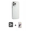 MARSİLYAN™- iPhone 15 Pro Max Kılıf Kutup Doku Koleksiyonu - Siyah Bilvis 3D Mat Cam Ekran Koruyucu + PVD Metal Kamera Lens - SH