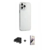 MARSİLYAN™- iPhone 15 Pro Max Kılıf Kutup Doku Koleksiyonu - Siyah Bilvis 3D Mat Cam Ekran Koruyucu + Raze Metal Kamera Lens - TMGI