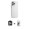 MARSİLYAN™- iPhone 15 Pro Max Kılıf Kutup Doku Koleksiyonu - Siyah Bilvis 3D Mat Cam Ekran Koruyucu + PVD Metal Kamera Lens - TU