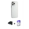 MARSİLYAN™- iPhone 15 Pro Max Kılıf Kutup Doku Koleksiyonu - Siyah Bilvis 5in1 3D Magic Cam Ekran Koruyucu + Raze Metal Kamera Lens - LT