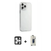 MARSİLYAN™- iPhone 15 Pro Max Kılıf Kutup Doku Koleksiyonu - Siyah Bilvis Hayalet Cam Ekran Koruyucu + PVD Metal Kamera Lens - GS