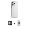 MARSİLYAN™- iPhone 15 Pro Max Kılıf Kutup Doku Koleksiyonu - Siyah Bilvis Hayalet Cam Ekran Koruyucu + PVD Metal Kamera Lens - GI