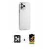 MARSİLYAN™- iPhone 15 Pro Max Kılıf Kutup Doku Koleksiyonu - Siyah Buffer Cam Ekran Koruyucu + PVD Metal Kamera Lens - GI