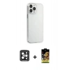 MARSİLYAN™- iPhone 15 Pro Max Kılıf Kutup Doku Koleksiyonu - Siyah Buffer Cam Ekran Koruyucu + PVD Metal Kamera Lens - SH