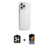 MARSİLYAN™- iPhone 15 Pro Max Kılıf Kutup Doku Koleksiyonu - Siyah Buffer Hayalet Cam Ekran Koruyucu + PVD Metal Kamera Lens - TU