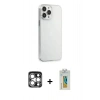 MARSİLYAN™- iPhone 15 Pro Max Kılıf Kutup Doku Koleksiyonu - Siyah Polymer Nano Ekran Koruyucu + PVD Metal Kamera Lens - GS
