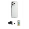 MARSİLYAN™- iPhone 15 Pro Max Kılıf Kutup Doku Koleksiyonu - Siyah Polymer Nano Ekran Koruyucu + Lacivert Raze Metal Kamera Lens