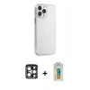 MARSİLYAN™- iPhone 15 Pro Max Kılıf Kutup Doku Koleksiyonu - Siyah Polymer Nano Ekran Koruyucu + PVD Metal Kamera Lens - LT