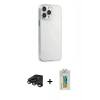 MARSİLYAN™- iPhone 15 Pro Max Kılıf Kutup Doku Koleksiyonu - Siyah Polymer Nano Ekran Koruyucu + Raze Metal Kamera Lens - TMGI