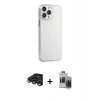 MARSİLYAN™- iPhone 15 Pro Max Kılıf Kutup Doku Koleksiyonu - Siyah Vanessa Magic Hayalet Cam + Lacivert Raze Metal Kamera Lens